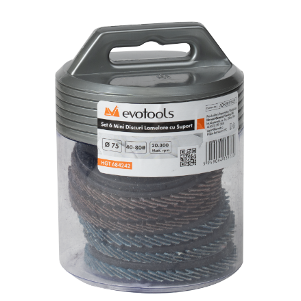 Set di 6 Mini Dischi Lamellari con Platorello di Supporto EvoTools®