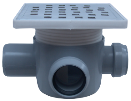 Sifone a Pavimento Quadrato con Rialzo SL 2 Ingressi 90/180° Destro SP-H75-160-2