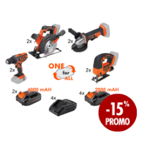 Utensili ONE +Batteria 2Ah+4Ah+Caricabatterie Promo 8+4+2+4