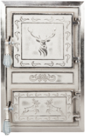 Porta Stufa Monoblocco Cervi Nichelata