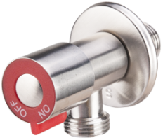 Rubinetto ad Angolo in Acciaio Inox Spazzolato con Testa Ceramica