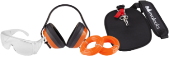 Kit decespugliatore 3 / occhiali, cuffie di protezione, 2 bobine di filo in nylon, imbracatura per decespugliatore με protezione B