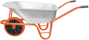 Carriola P, Vasca Zincata con Ruota in Poliuretano Slim e Cerchio in Plastica
