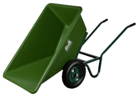 Carriola con vasca in plastica verde con ribaltamento e 2 ruote 170 EvoTools® / C[l]: 170