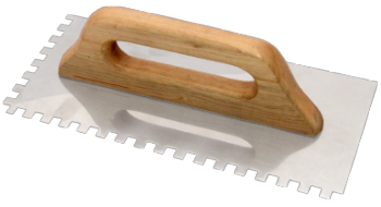 Frattazzo Dentato in Acciaio Inox con Manico in Legno