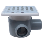 Sifone a Pavimento Quadrato con Rialzo SL 1 Ingresso 90° Destro SP-H75-150-2