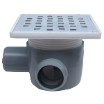 Sifone a Pavimento Quadrato con Rialzo SL1 1 Ingresso 90° Sinistra SP-H75-150-1
