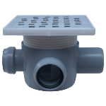 Sifone a Pavimento Quadrato con Rialzo SL 2 Ingressi 90/180° Sinistro SP-H75-160-1