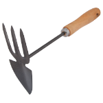 Mini Coltivatore Manuale 3 Denti con Manico in Legno