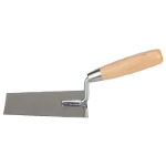 Cazzuola Trapezoidale in Acciaio Inox con Manico in Legno, 90 Gradi